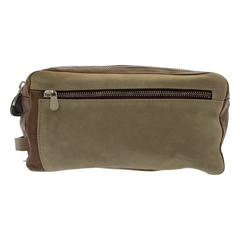 BRUNELLO CUCINELLI / ブルネロクチネリ | レザー ロゴジップ セカンドバッグ ポーチ |