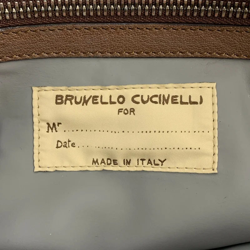 BRUNELLO CUCINELLI / ブルネロクチネリ | レザー ロゴジップ セカンドバッグ ポーチ |