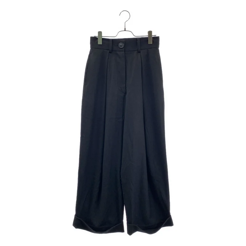 VIVIENNE WESTWOOD RED LABEL / ヴィヴィアンウエストウッドレッドレーベル | ウール タック ロールアップ ワイドパンツ | M | レディース