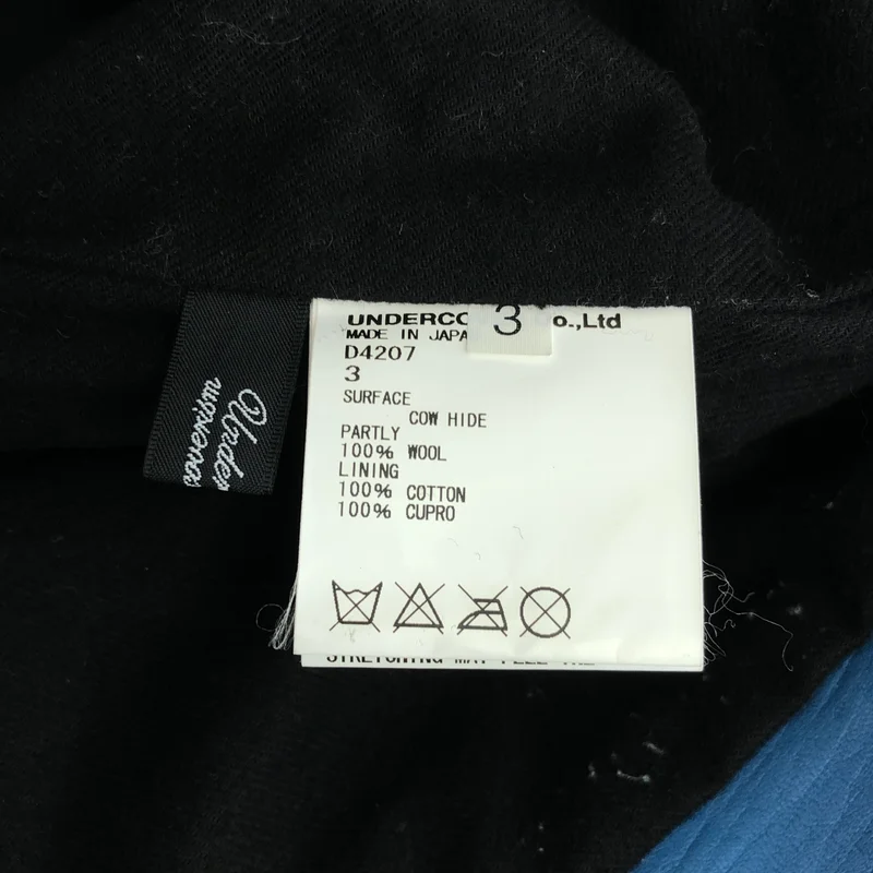 UNDERCOVERISM / アンダーカバイズム | 2009AW | EARMUFF MANIAC期 ニット切替 レザー シングルライダースジャケット | 3 | メンズ