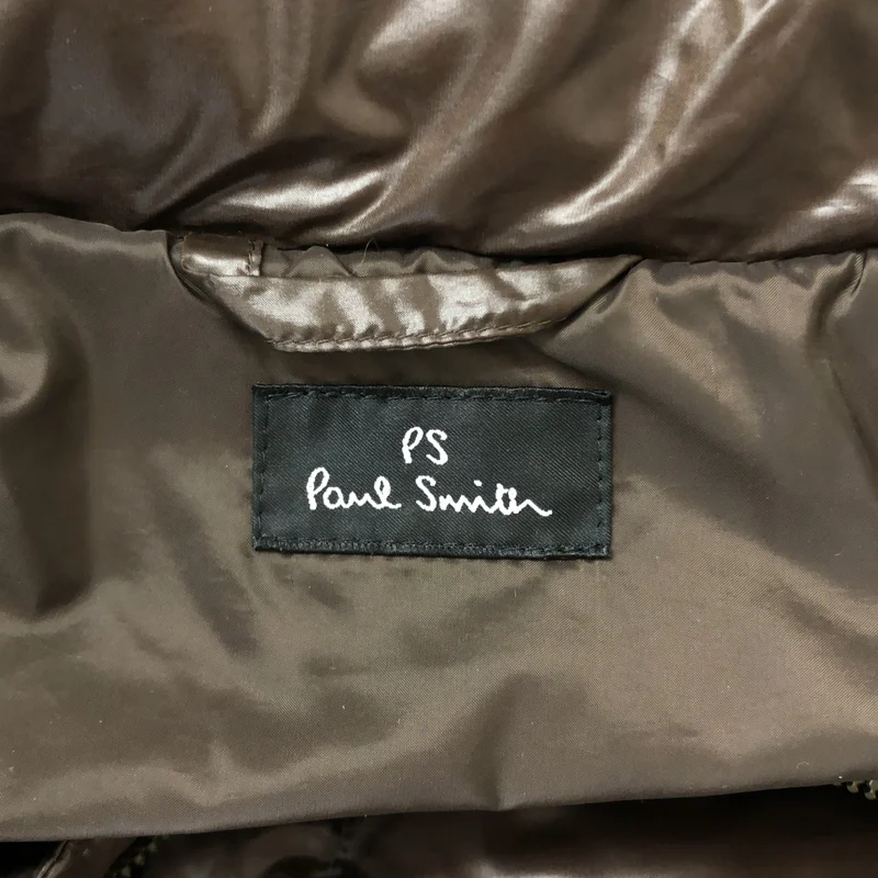 PS Paul Smith / ピーエスポールスミス | レザー切替 フードファー ダウンジャケット | M | メンズ