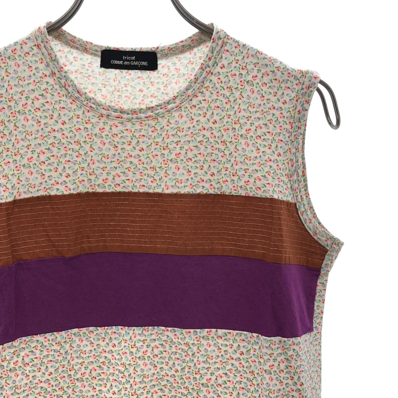 tricot COMME des GARCONS / トリココムデギャルソン | 2008SS | フラワープリント 切替 ノースリーブ カットソー |