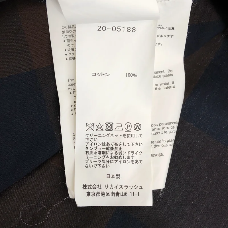 sacai / サカイ | チェック シャツワンピース | 1 | レディース
