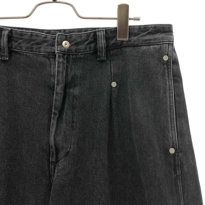 Omar afridi / オマールアフリディ | 2023SS | RIVETED WIDE CROPPED DENIM TROUSERS / マルチリベット ワイドクロップド デニムパンツ | 48 | メンズ
