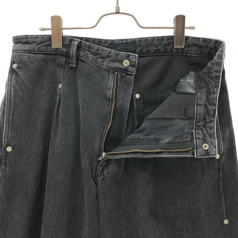 Omar afridi / オマールアフリディ | 2023SS | RIVETED WIDE CROPPED DENIM TROUSERS / マルチリベット ワイドクロップド デニムパンツ | 48 | メンズ