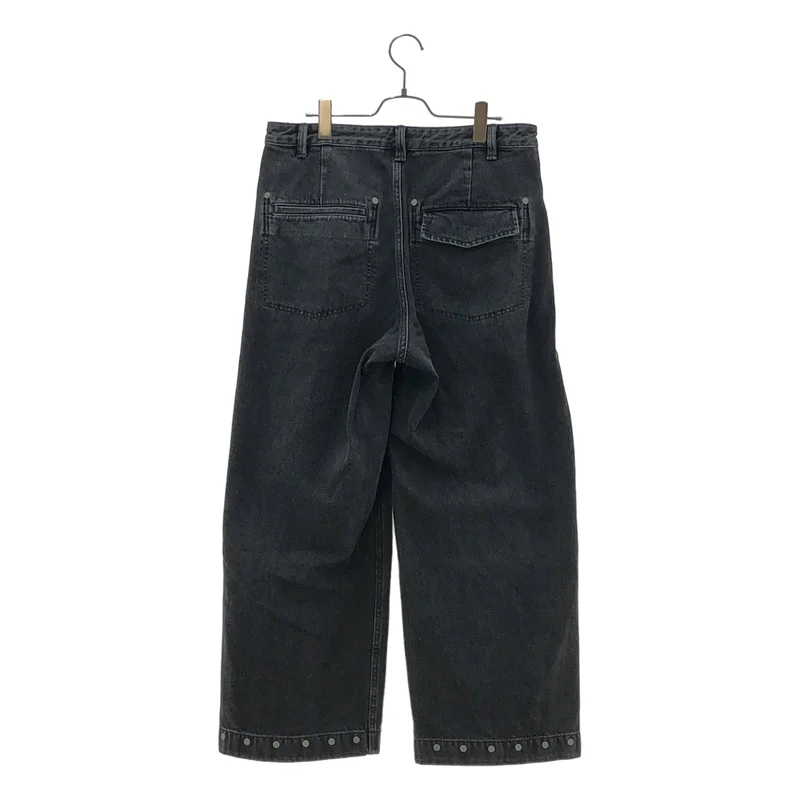 Omar afridi / オマールアフリディ | 2023SS | RIVETED WIDE CROPPED DENIM TROUSERS / マルチリベット ワイドクロップド デニムパンツ | 48 | メンズ