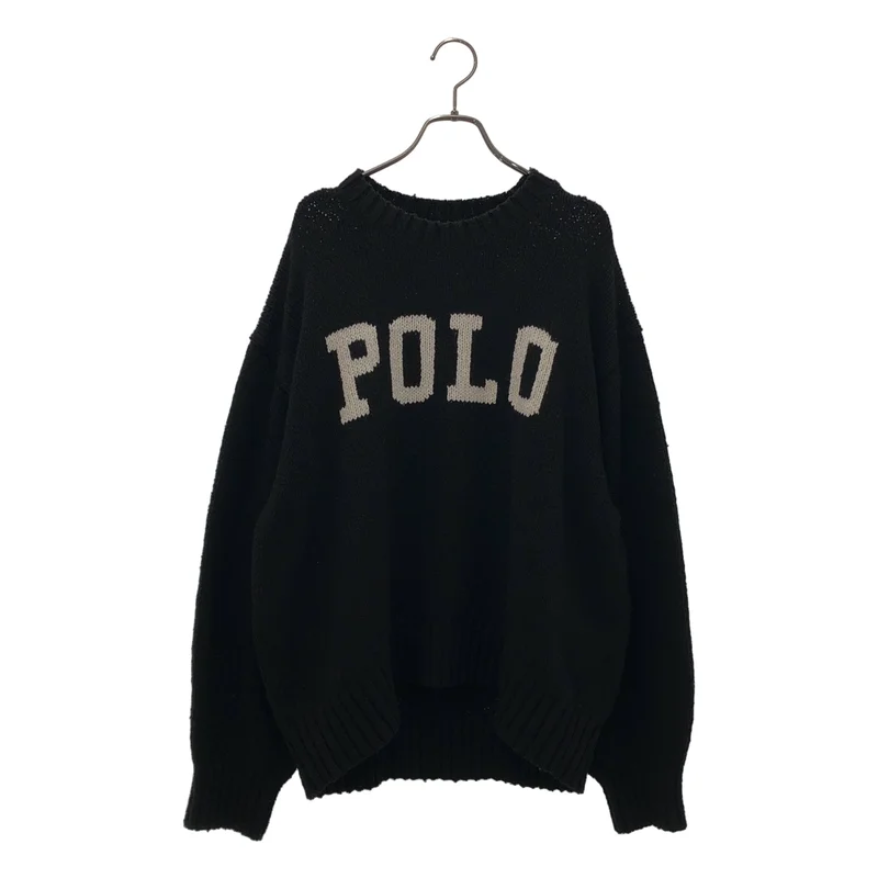 POLO BY RALPH LAUREN / ポロバイラルフローレン | ウール フロントロゴ ローゲージニット | L | メンズ
