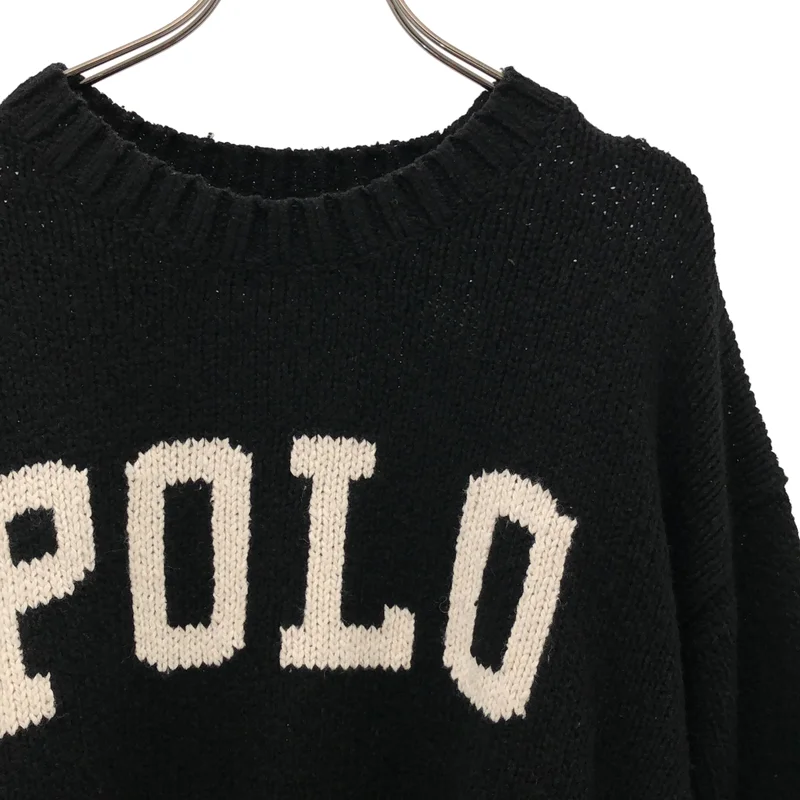 POLO BY RALPH LAUREN / ポロバイラルフローレン | ウール フロントロゴ ローゲージニット | L | メンズ