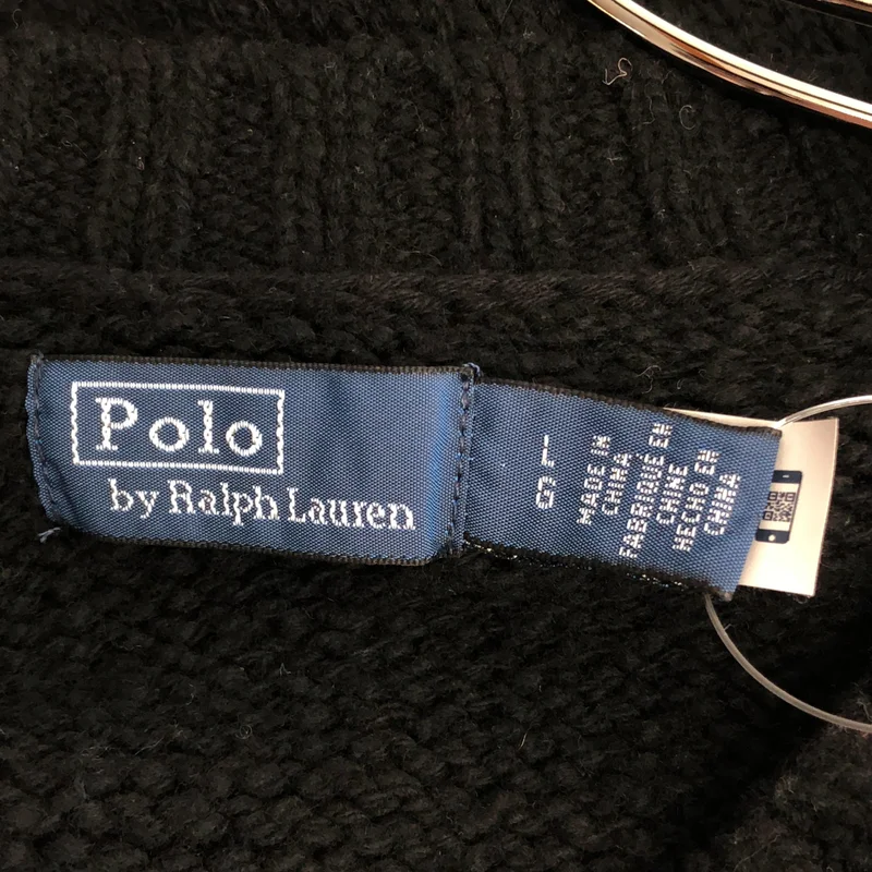 POLO BY RALPH LAUREN / ポロバイラルフローレン | ウール フロントロゴ ローゲージニット | L | メンズ