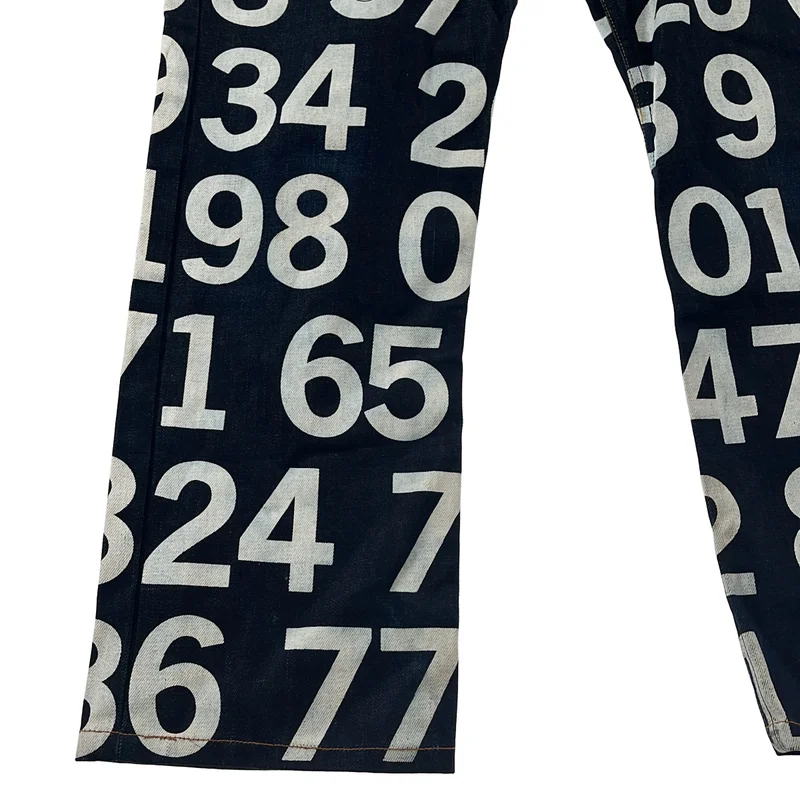 JUNYAWATANABE COMMEdesGARCONS MAN / ジュンヤワタナベマン | 2003SS | Numbering Denim / 数字プリント ストレートデニムパンツ | M | メンズ
