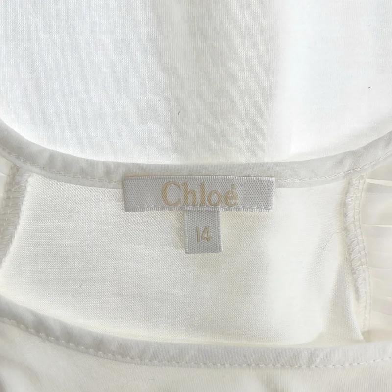 Chloe / クロエ | プリーツ切り替え フレンチスリーブTシャツ | 14 | レディース