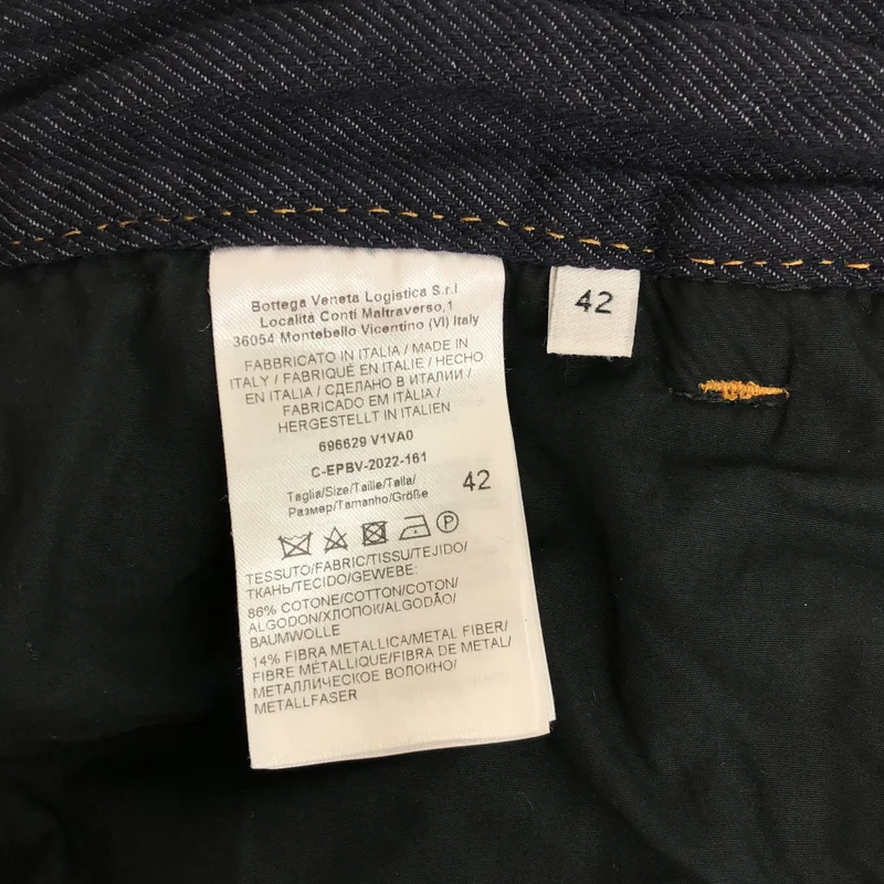 BOTTEGA VENETA / ボッテガヴェネタ | 2023SS | Metal Denim Twill Trouser / メタルツイル ワイドデニムパンツ | 42 | メンズ
