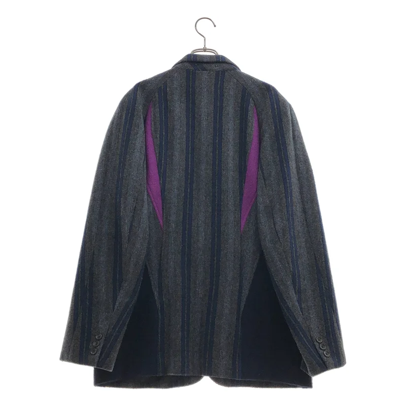 COMME des GARCONS HOMME PLUS / コムデギャルソンオムプリュス | 2003AW | ウールストライプ カーブデザイン テーラードジャケット | M | メンズ
