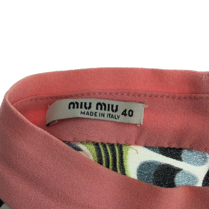 miu miu / ミュウミュウ | 総柄 プリーツ ノースリーブ ワンピース | 40 | レディース