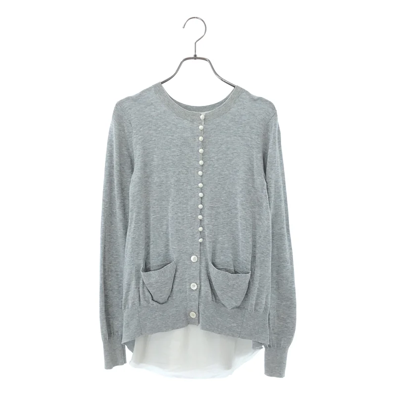 sacai / サカイ | バックプリーツ ドッキング カーディガン | 1 | レディース