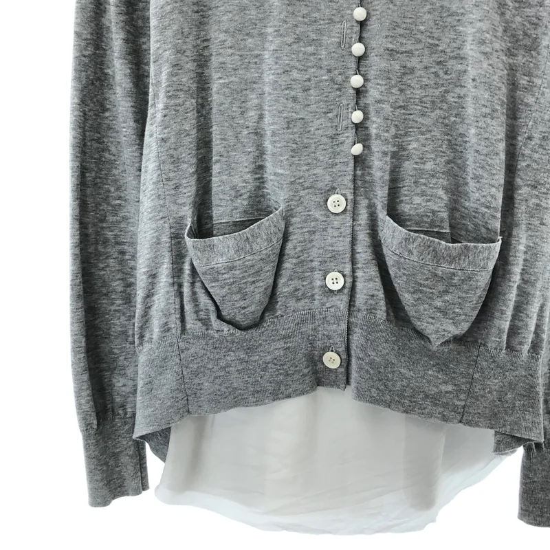 sacai / サカイ | バックプリーツ ドッキング カーディガン | 1 | レディース