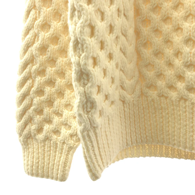 SACRA / サクラ | HONEYCOMB HAND-KNITTED TOP ケーブル編みニットプルオーバー | 38 | レディース