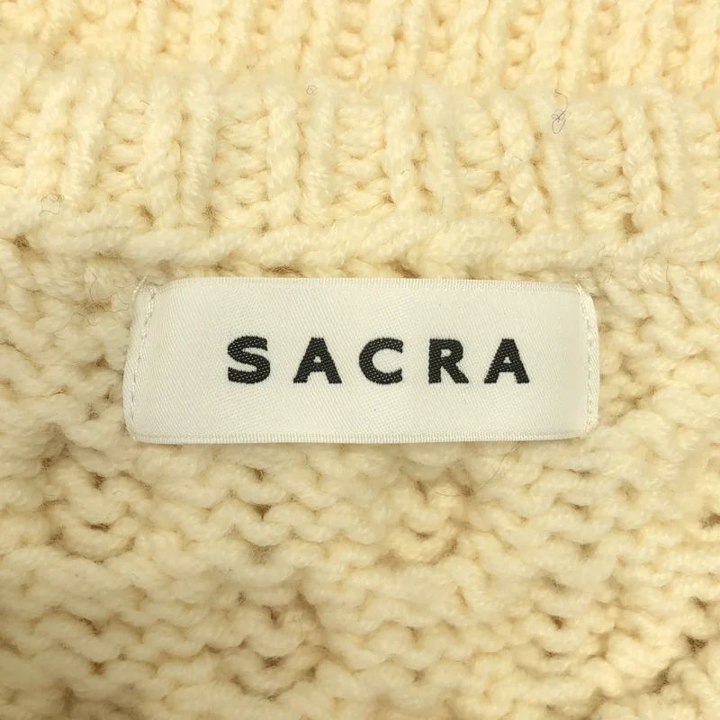 SACRA / サクラ | HONEYCOMB HAND-KNITTED TOP ケーブル編みニットプルオーバー | 38 | レディース