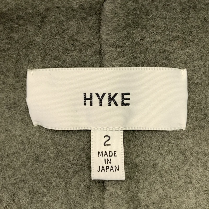 HYKE / ハイク | 2021AW | ウール オーバーシルエット ロゴボタン ノーカラー コート | 2 | レディース