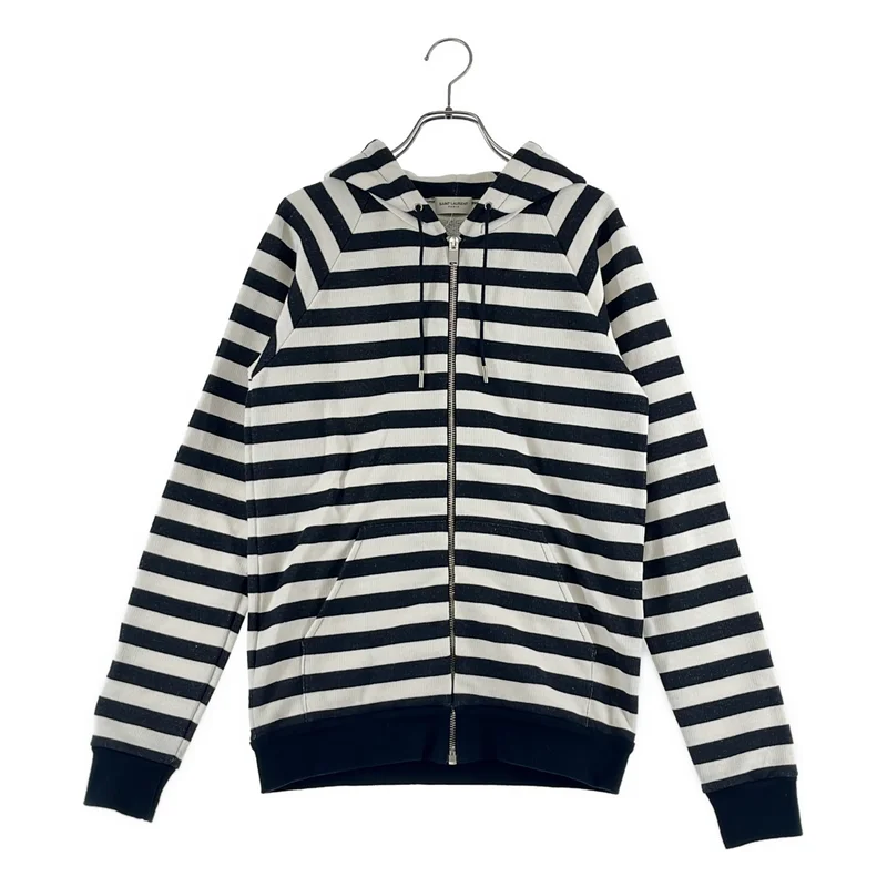 SAINT LAURENT PARIS / サンローランパリ | 2015SS | Border Zip Hoodie   ボーダー ジップ パーカー |