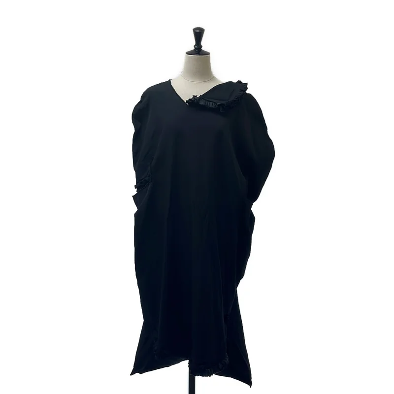 COMME des GARCONS / コムデギャルソン | 2014SS | ポリエステル 変形 アシンメトリー フリル装飾 カットアウト ワンピース | S | レディース