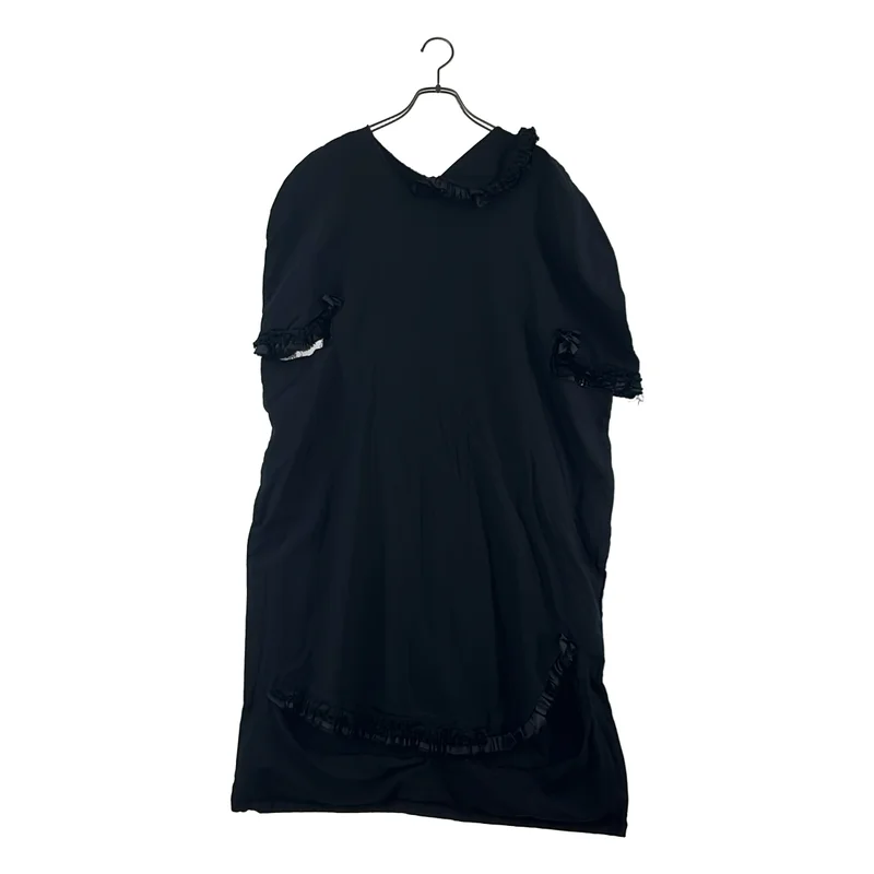 COMME des GARCONS / コムデギャルソン | 2014SS | ポリエステル 変形 アシンメトリー フリル装飾 カットアウト ワンピース | S | レディース