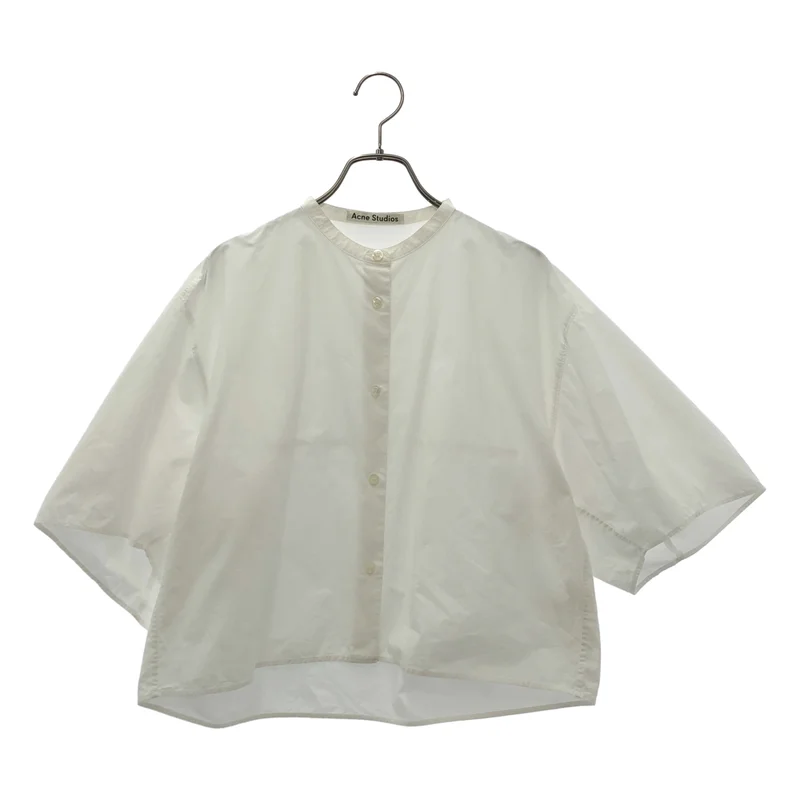 Acne Studios / アクネストゥディオズ | バンドカラー シャツ_半袖 11M171- | 34 | レディース