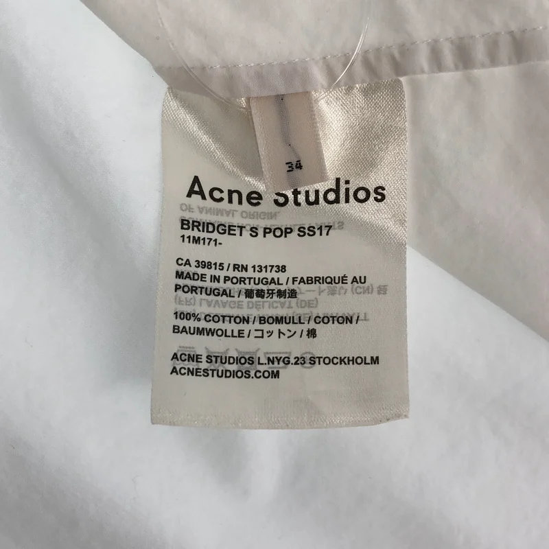 Acne Studios / アクネストゥディオズ | バンドカラー シャツ_半袖 11M171- | 34 | レディース