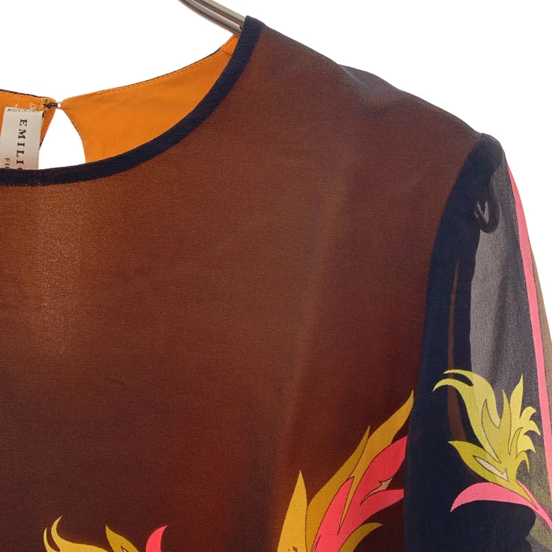 EMILIO PUCCI / エミリオプッチ | シルク フラワープリント シアーブラウス | 38 | レディース