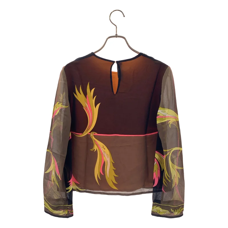 EMILIO PUCCI / エミリオプッチ | シルク フラワープリント シアーブラウス | 38 | レディース