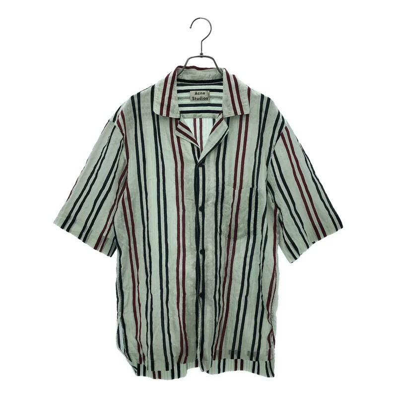 Acne Studios / アクネストゥディオズ | コットン混 ストライプ オープンカラーシャツ | 48 | メンズ