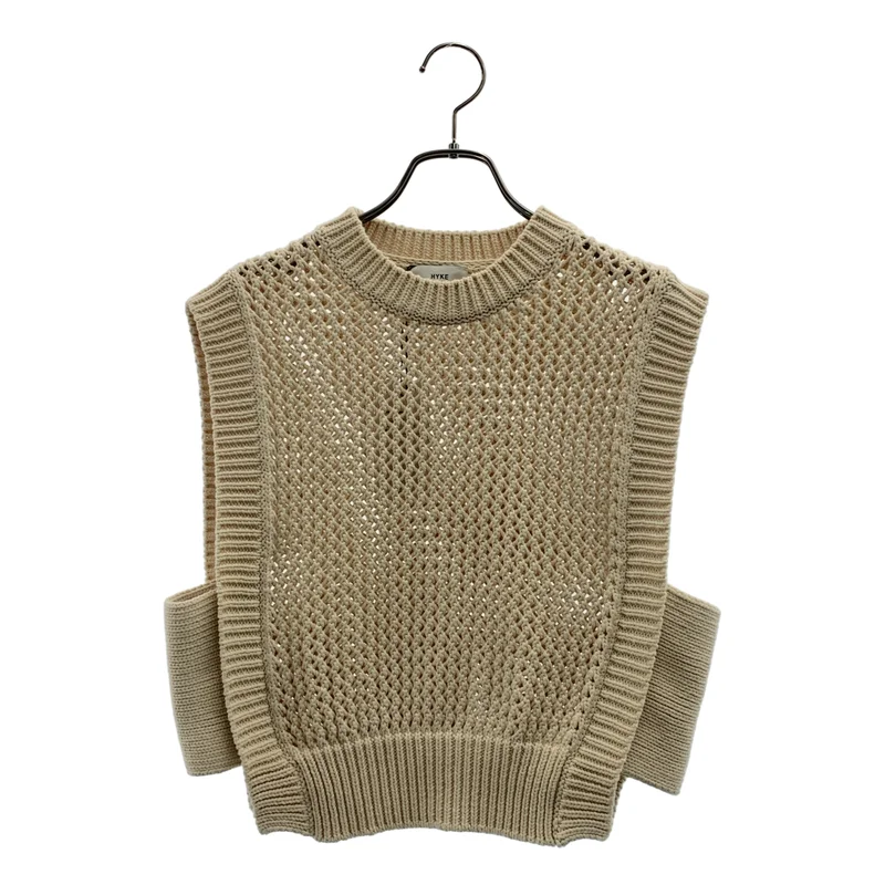 HYKE / ハイク | 2023SS | CROCHETED CROPPED SWEATER / コットン ニット ベスト | F | レディース