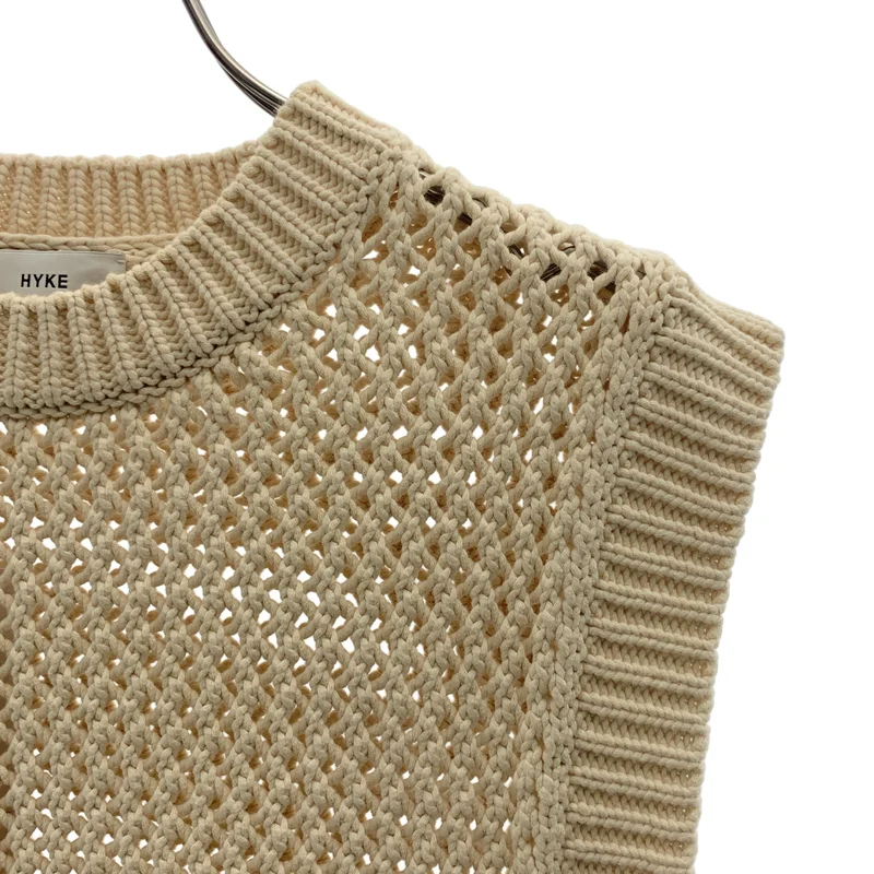 HYKE / ハイク | 2023SS | CROCHETED CROPPED SWEATER / コットン ニット ベスト | F | レディース