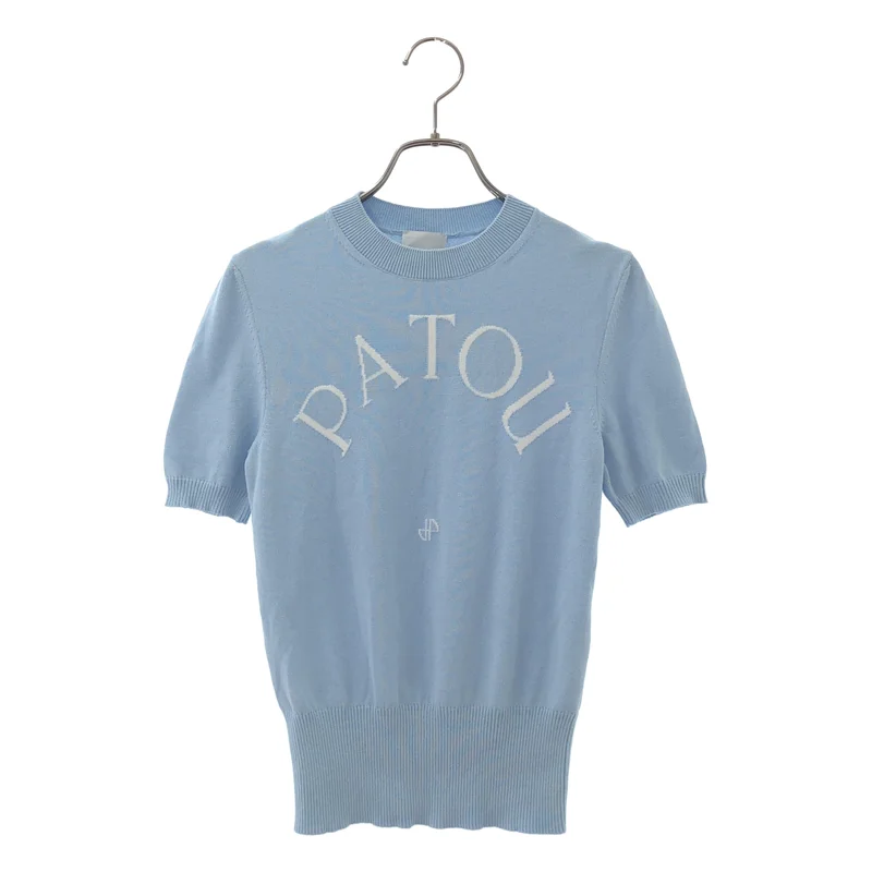 PATOU / パトゥ | コットン ロゴ ニットTシャツ | S | レディース