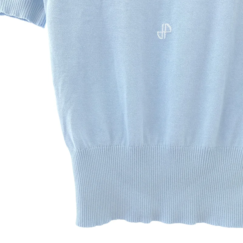 PATOU / パトゥ | コットン ロゴ ニットTシャツ | S | レディース