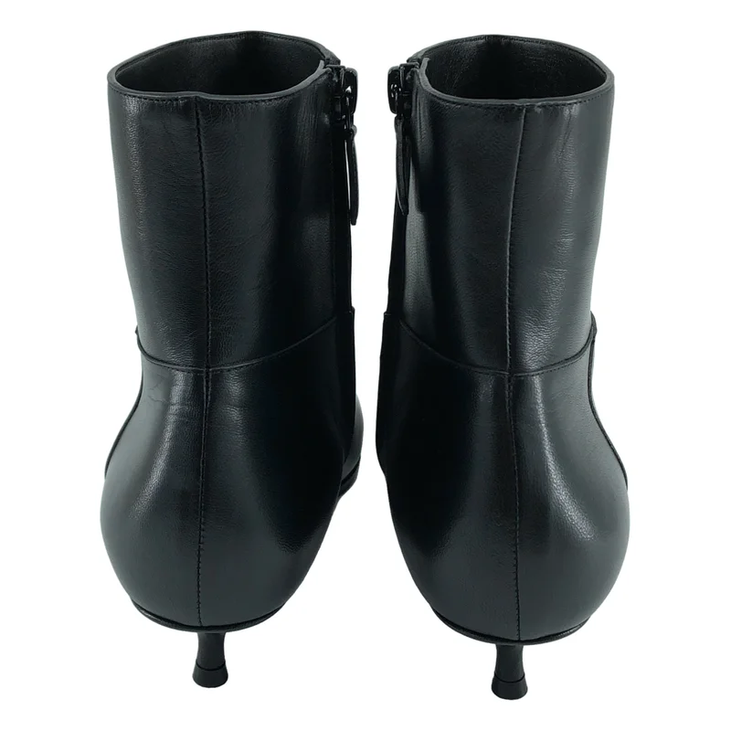 BALENCIAGA / バレンシアガ | サイドZIP ポインテッドトゥ レザーショートブーツ 531751 | 38 | レディース