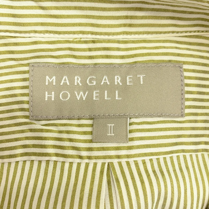 MARGARET HOWELL / マーガレットハウエル | コットン ストライプ ノースリーブシャツ | 2 | レディース