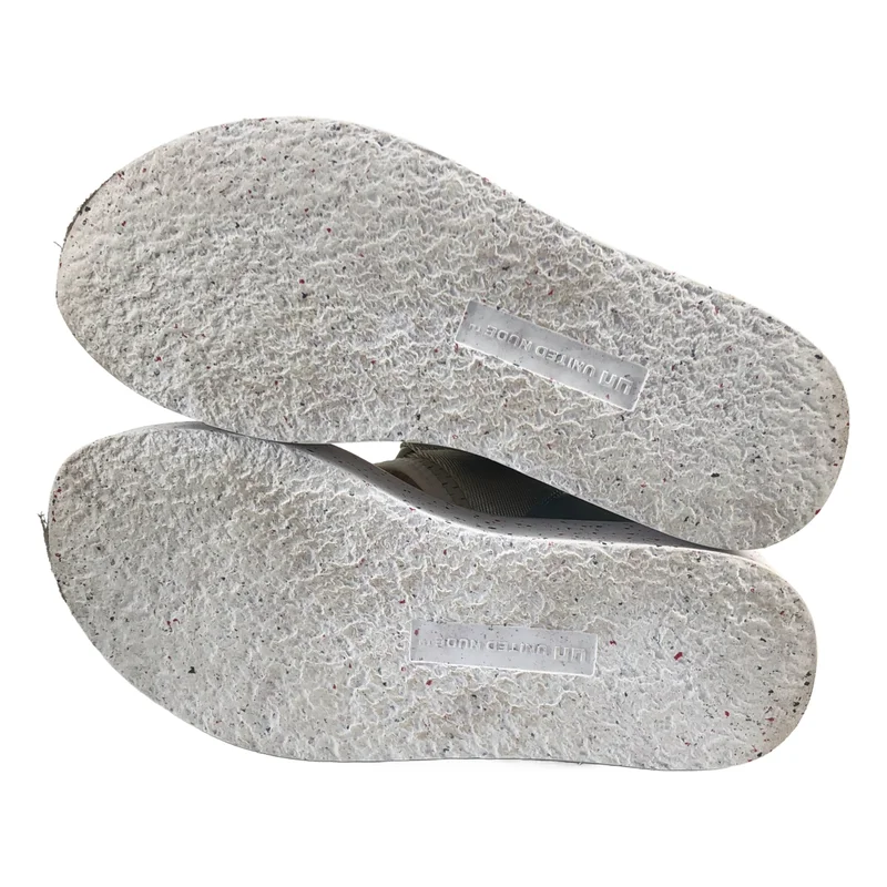 UNITED NUDE / ユナイテッドヌード | メッシュ レザーコンビ アンクルストラップ プラットフォームサンダル | 35 | レディース