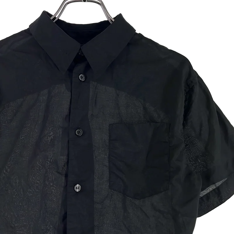 BLACK COMME des GARCONS / ブラックコムデギャルソン | 2015SS | 特殊加工 ショートスリーブ シャツ | XS | レディース
