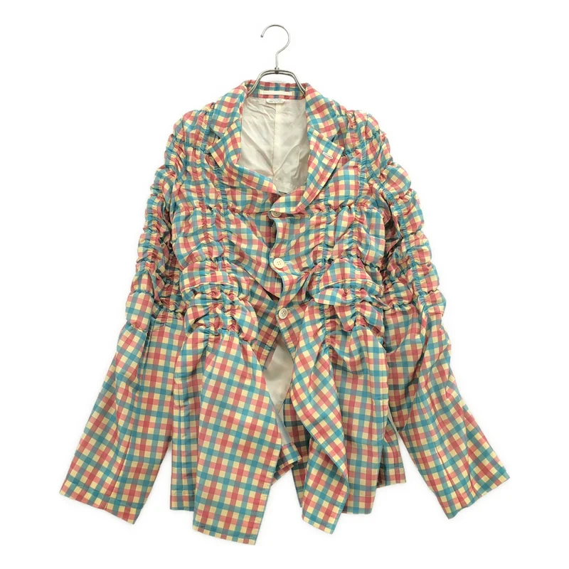 COMME des GARCONS HOMME PLUS / コムデギャルソンオムプリュス | 2019SS | チェック ギャザージャケット PC-J012 | M | メンズ