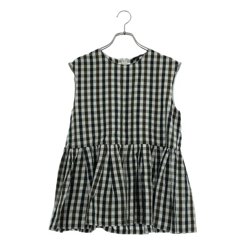 TOMORROWLAND collection / トゥモローランドコレクション | ピコロールギンガムチェック ペプラムブラウス | 36 | レディース