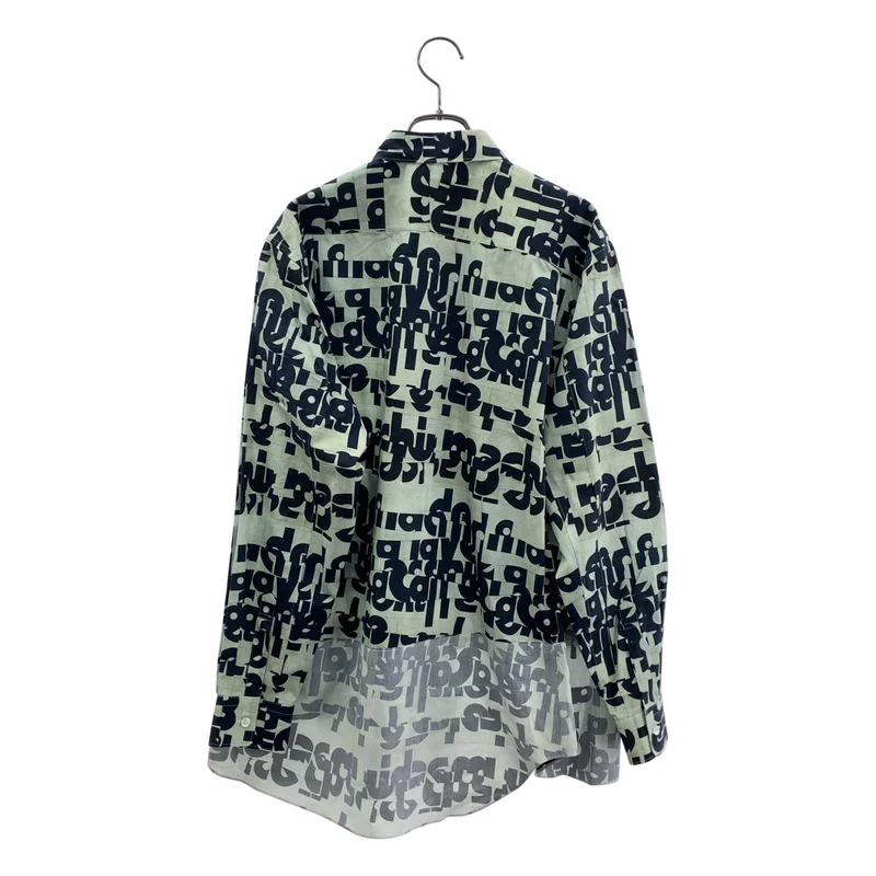 COMME des GARCONS HOMME PLUS / コムデギャルソンオムプリュス | 2018AW | コットン 英字プリント 捻れ変形シャツ | S | メンズ