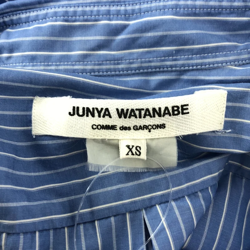 JUNYA WATANABE COMME des GARCONS / ジュンヤワタナベ | 2018SS | コットン ストライプ アシンメトリー シャツ ワンピース | XS | レディース