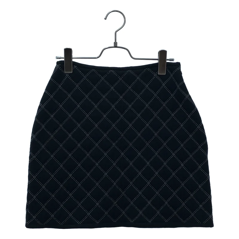 BORDERS at BALCONY / ボーダーズアットバルコニー | KNIT QUILT KNIT / ウール ニットキルティングスカート | 38 | レディース
