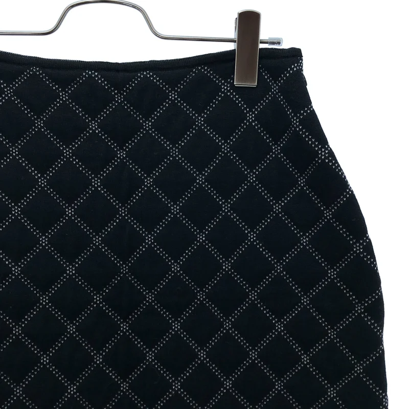 BORDERS at BALCONY / ボーダーズアットバルコニー | KNIT QUILT KNIT / ウール ニットキルティングスカート | 38 | レディース