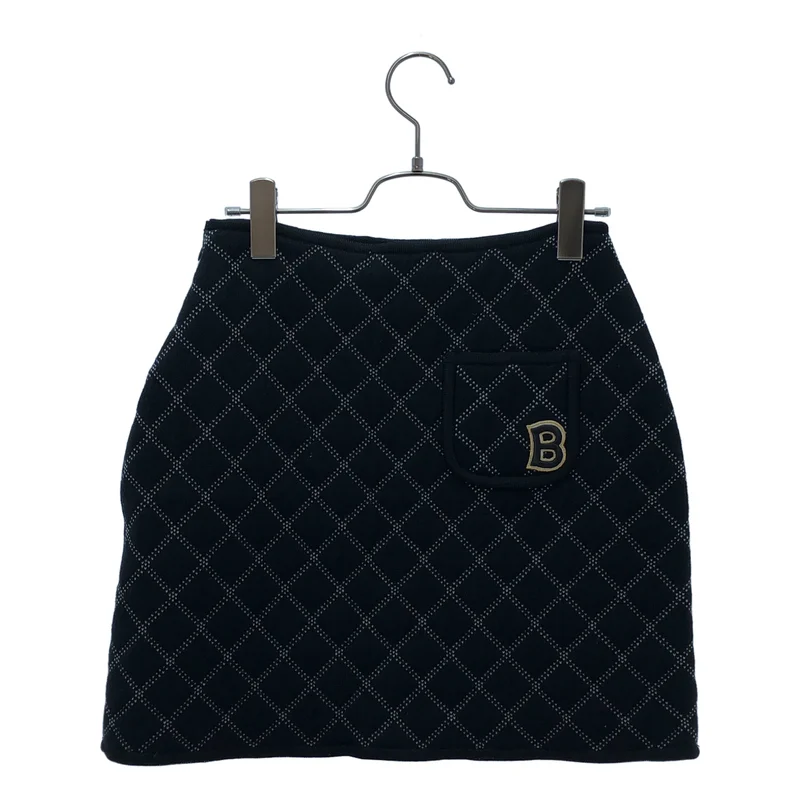 BORDERS at BALCONY / ボーダーズアットバルコニー | KNIT QUILT KNIT / ウール ニットキルティングスカート | 38 | レディース
