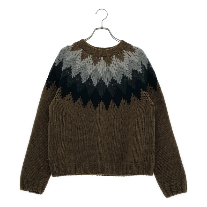 MARGARET HOWELL / マーガレットハウエル | DIAMOND FAIRISLE JUMPER ウール カシミヤ ダイヤモンド フェアアイル ニット | 2 | レディース