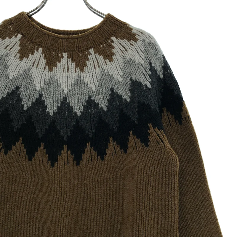MARGARET HOWELL / マーガレットハウエル | DIAMOND FAIRISLE JUMPER ウール カシミヤ ダイヤモンド フェアアイル ニット | 2 | レディース