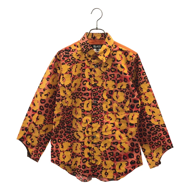 BLACK COMME des GARCONS / ブラックコムデギャルソン | 2021SS | 総柄 レオパード プリント加工 シャツ | S | メンズ