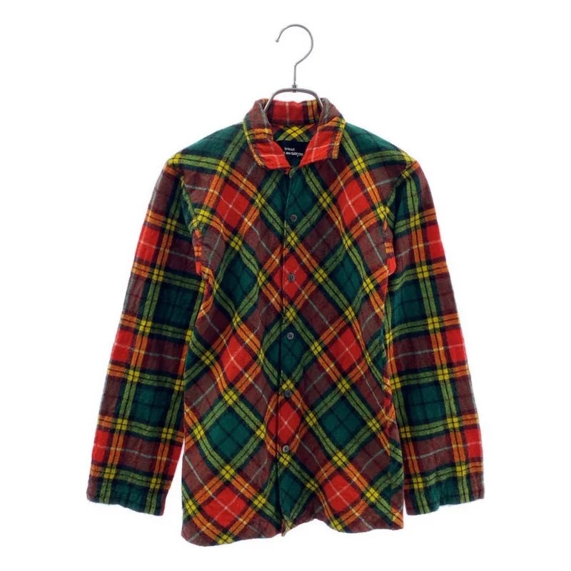 tricot COMME des GARCONS / トリココムデギャルソン | ウール 縮絨 タータンチェック シャツ ブラウス |